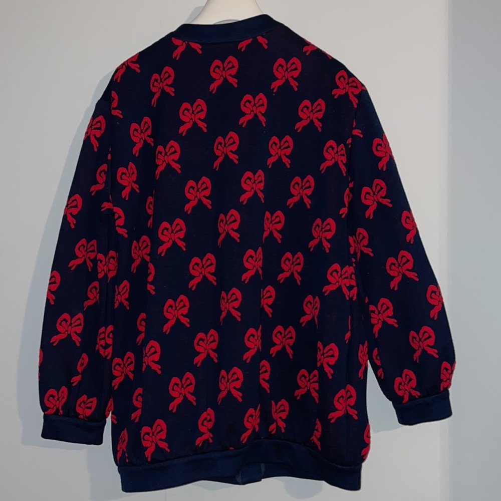 Gucci Navy and Red Bow Cardigan - Picture 4 of 9